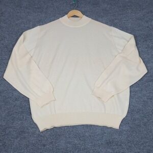 Nordstrom Mock Neck 100% Extrafine Marino Wool Sweatshirt Mens Large Italy Made